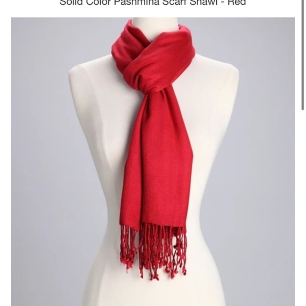 Scarf Dark red with fringe Pashmina